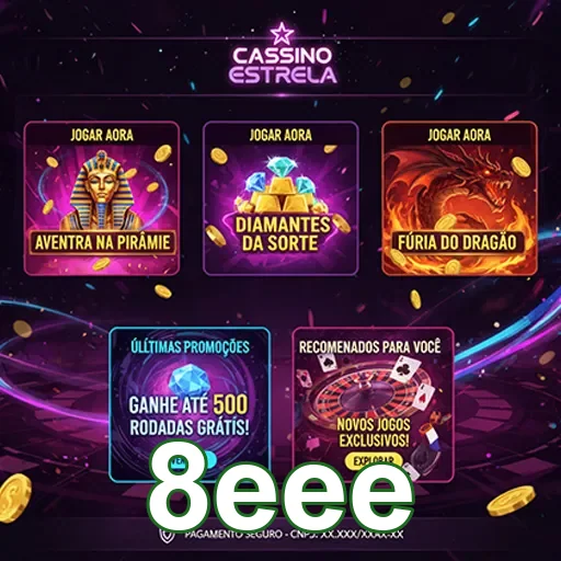 Promoções no cassino Estrela do site 8eee, destacando jogos e oportunidades de ganhar.
